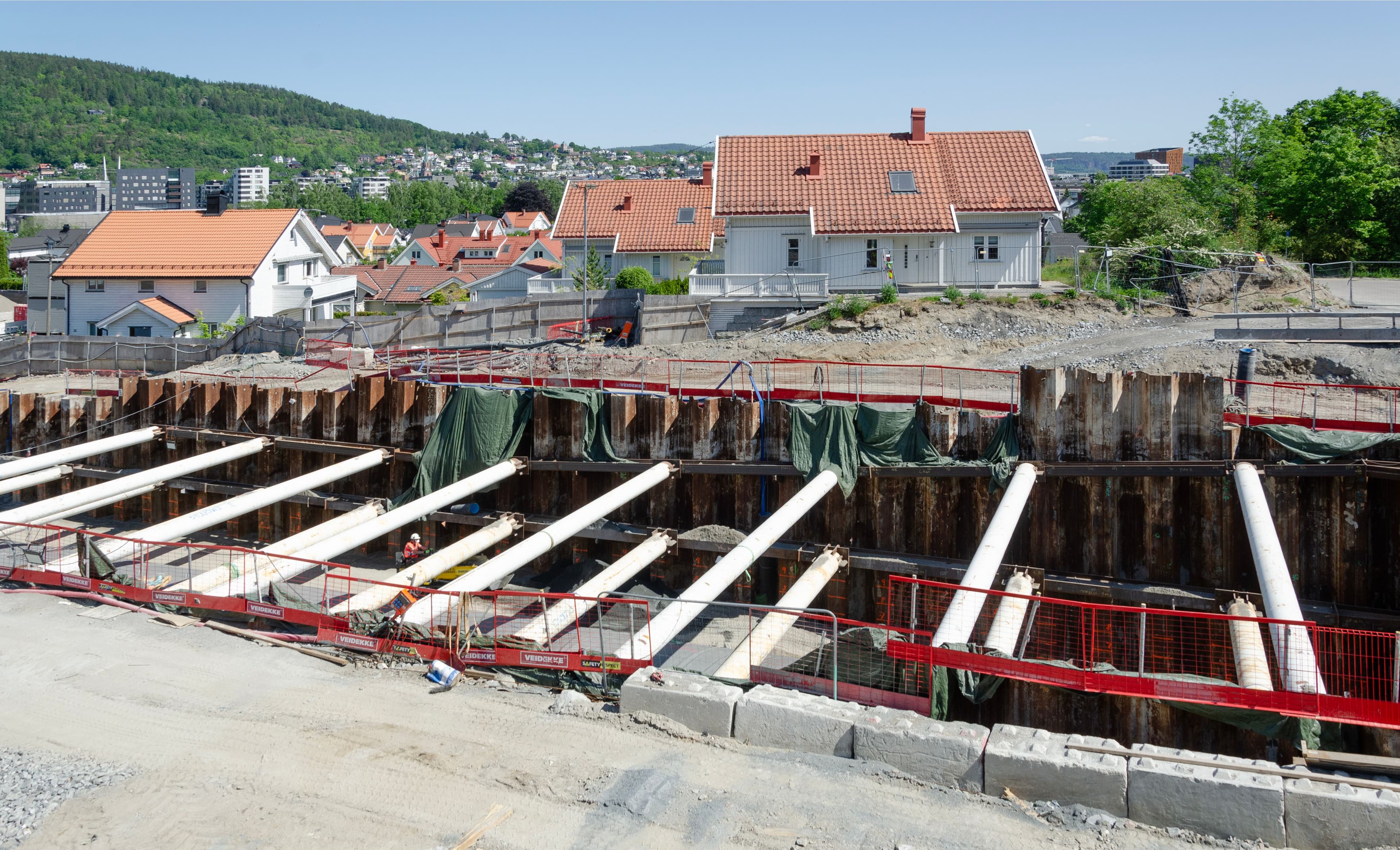Byggeprosjekt ved tunnel i Drammen