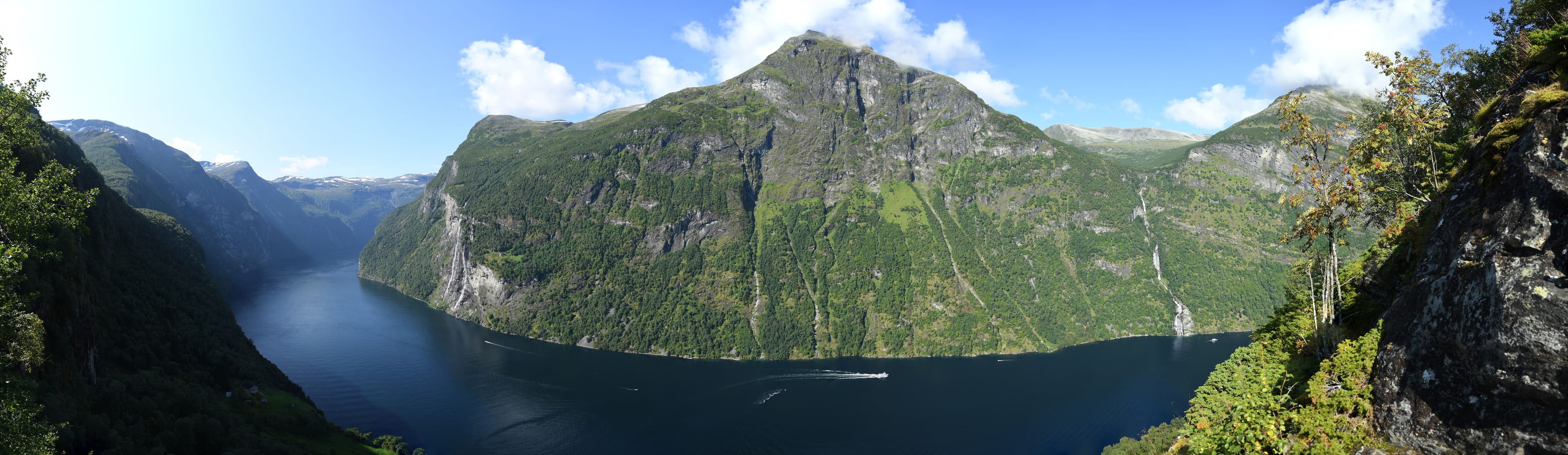 Panorama of Geirangerfjord from Skagefla i Møre og Romsdal